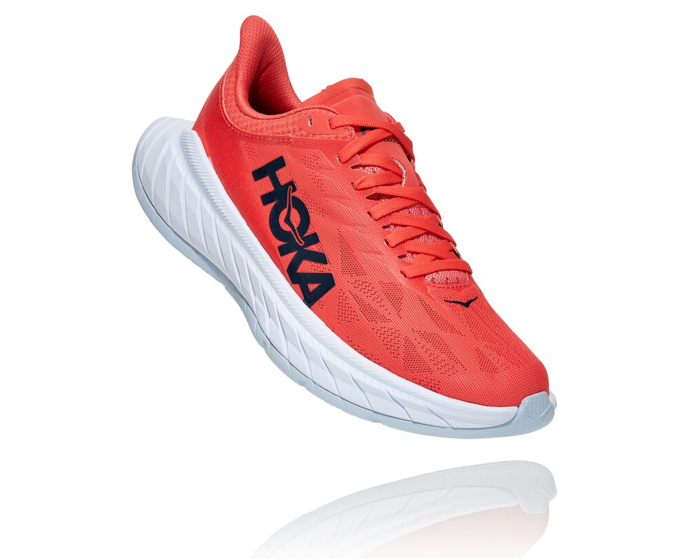 Hoka One One Carbon X 2 Löparskor Dam Korall/Svarta - SE-1268543